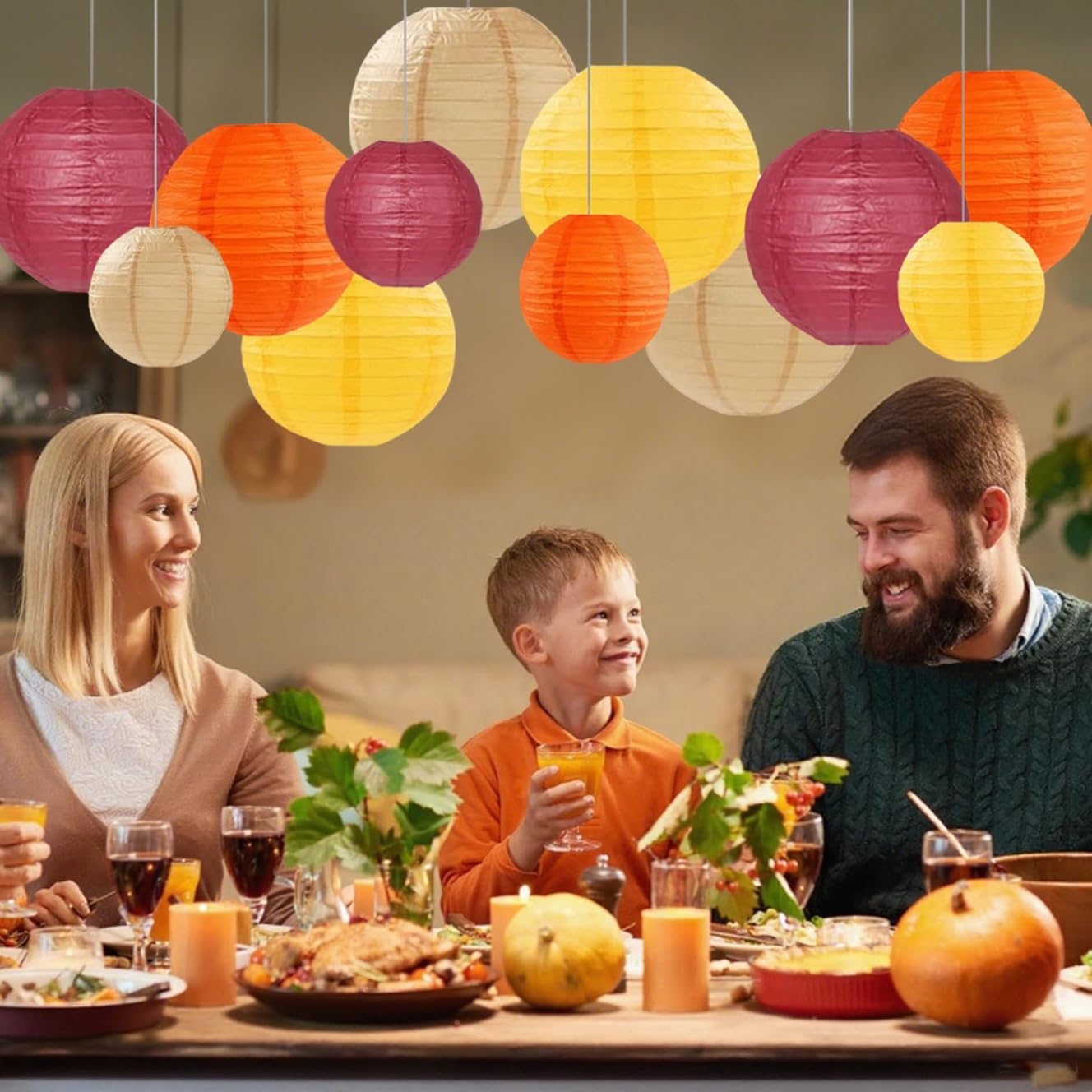 Capesaro Burgundy Maroon Wine Paper Lanterns Decorative 12 Pieces Party Hanging Decorations for Rustic Autumn Party Bridal Shower Wedding Baby Shower Graduation Anniversary Room Decoration image number 6