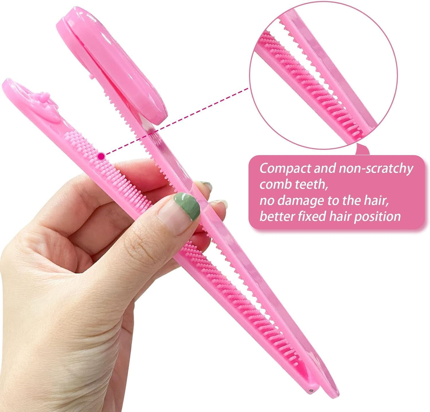 VJSSUJK 2-Piece Haircut Stencil Kit with Non-Slip Clips - Precision Bangs & Layers Templates for DIY Home/Salon Hairdressing Tools image number 5