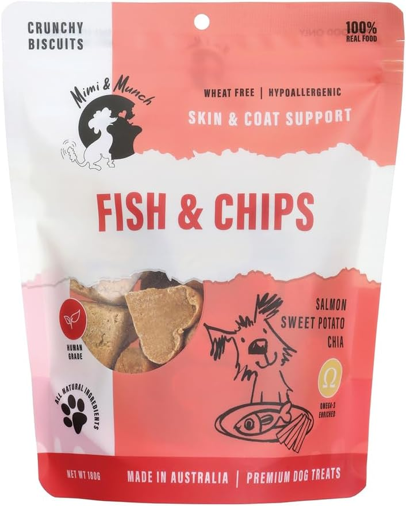 Mimi & Munch 100% Natural Fish and Chips Regular Dog Treats Biscuits 180 G
