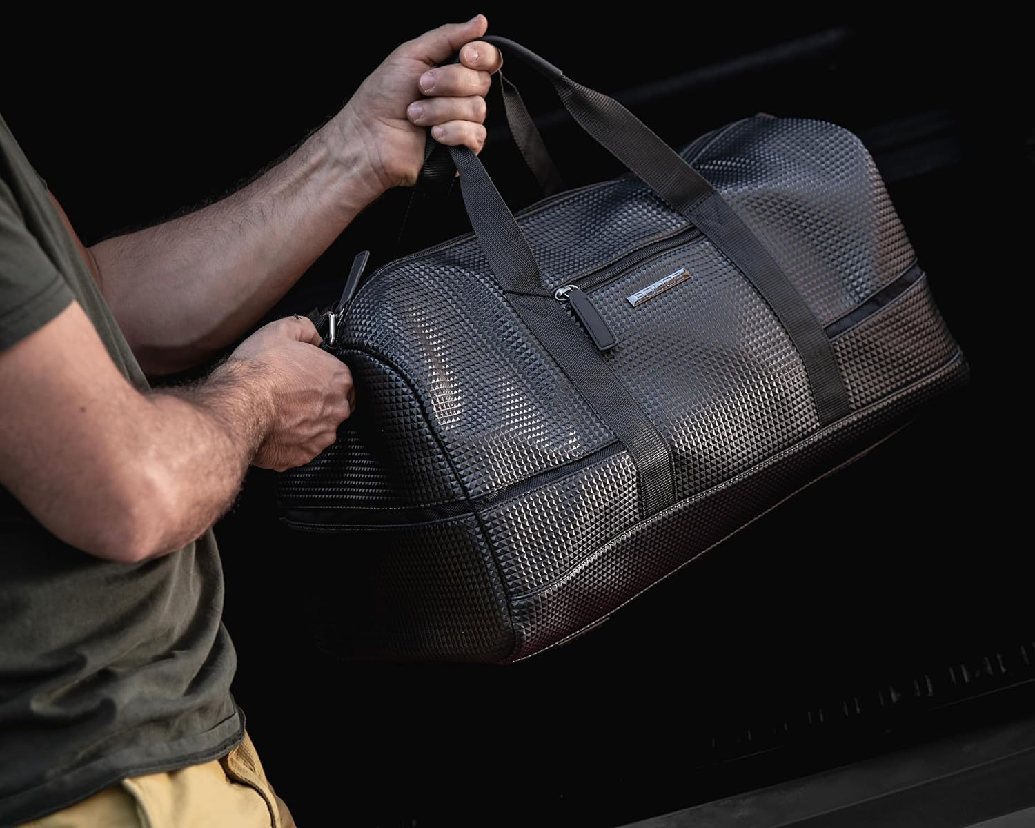 Police Faux Leather Travel Bag for Men and Women, Work Bag for Gym, Weekend, Duffle Bag Black, Black, Hand Luggage, Black, Hand Luggage