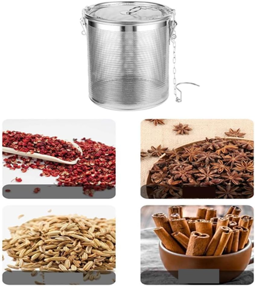 CAASFOOY Stainless Steel Seasoning Bag, Spice Filter, Spice Seasoning Spice Ball, Spice Filter Seasoning Strainer with an Extended Hanging Chain, for Filtering Soup, Tea, Herbs image number 1