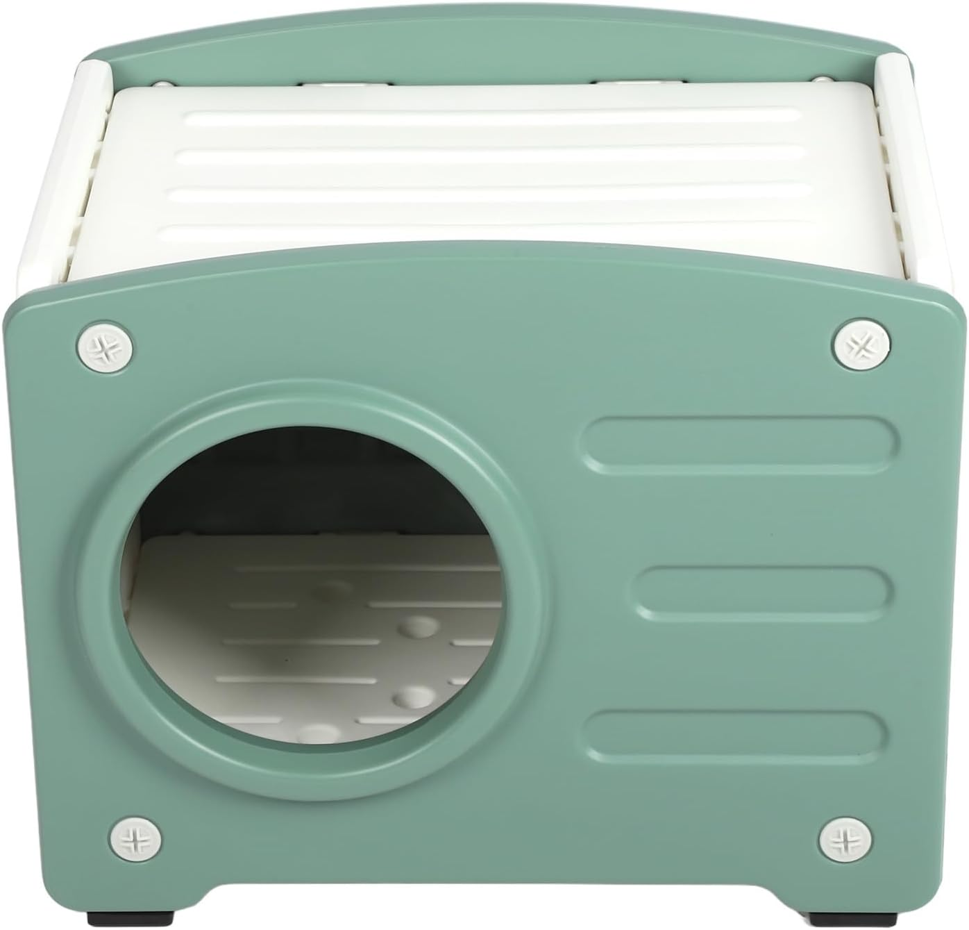 Outdoor Cat House, Rainproof Weatherproof Enclosed Feral Cat Shelter for Four Seasons, Large Space Plastic Multipurpose Indoor Pet House with 3 Vents for Small Dogs Cats (Green) image number 6