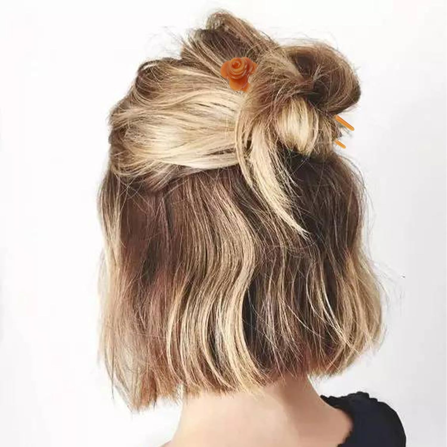 Pruadeor Pack of 4 Rose Hair Pins Hair Clips for Women French Hair Clip Hair Clip Vintage Hair Accessories