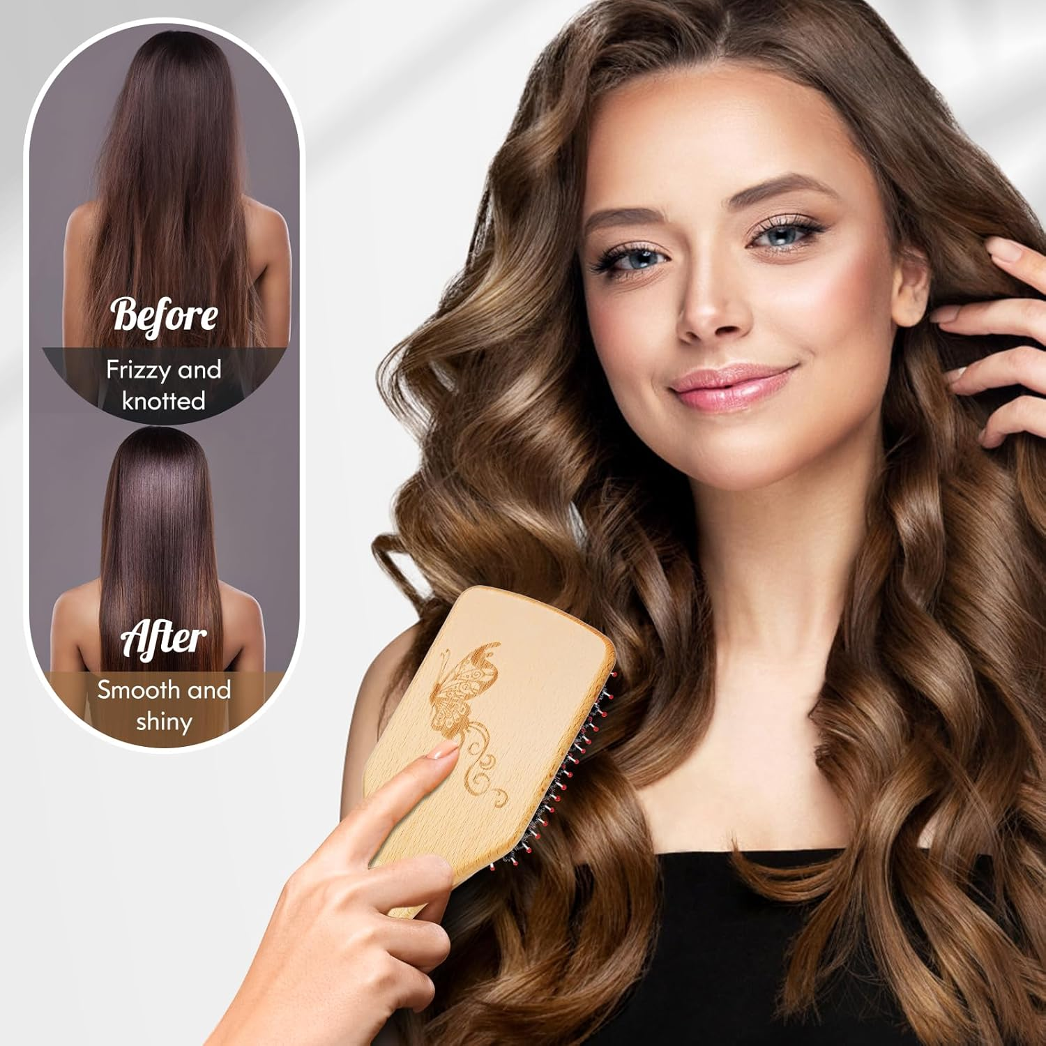 URTHEONE Hair Brush Boar Bristle Hair Brushes for Women image number 6