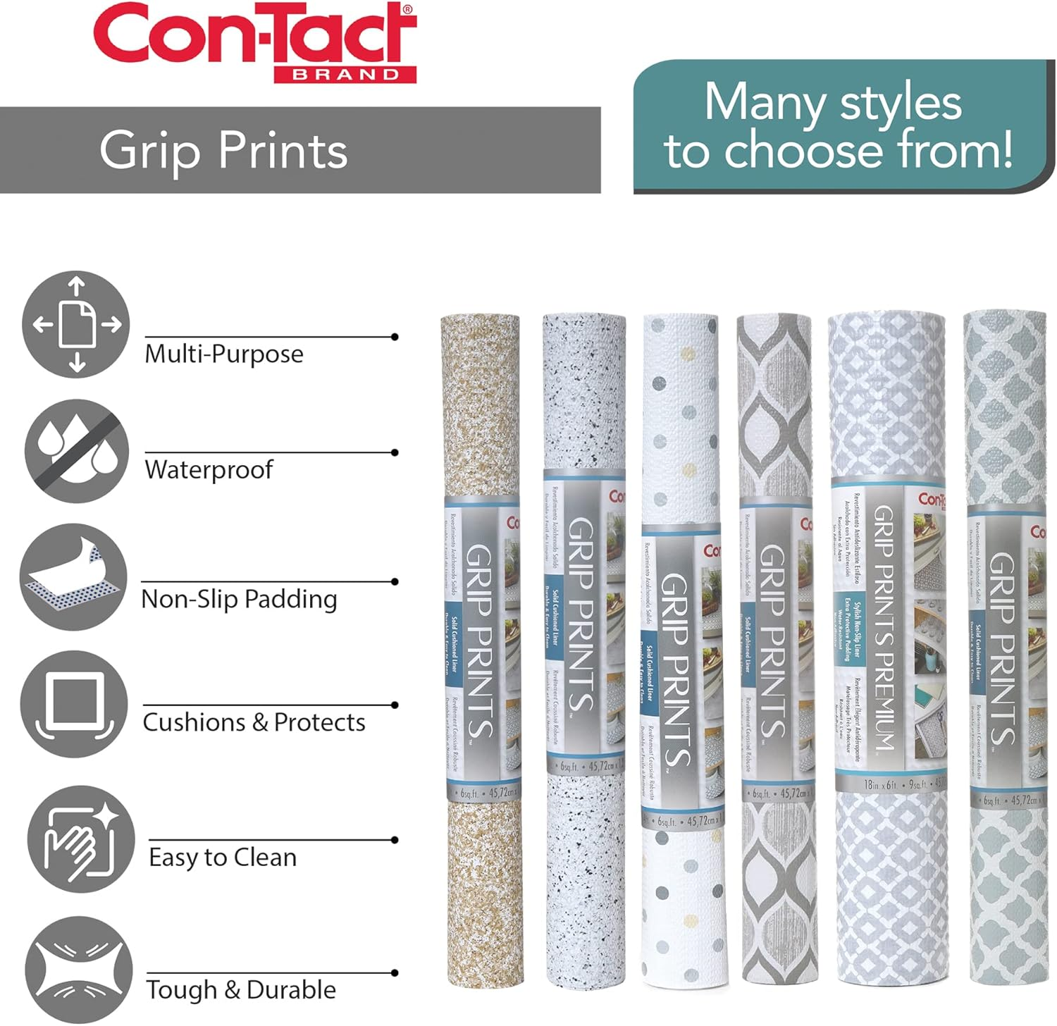Con-Tact Brand Grip Prints Shelf Liner, Non-Adhesive Durable Liners, Slip-Resistant Drawer and Cabinet Covering, 18" X 8', Khaki Plaid, Pack of 1 Roll image number 5