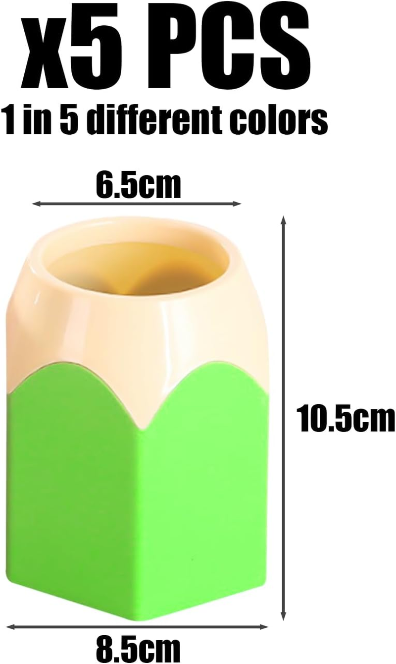 ZBHDEYG 5-Piece Contrast Color Pen Holder, Creative Pen Nib Design, Desk Storage Box for Stationery, Makeup Brush Storage, Office/Study Decor image number 5