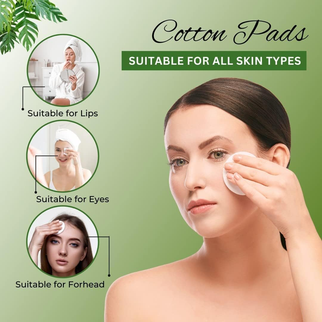 MIVES Reusable Bamboo Cotton Rounds, 20Pcs Eco-Friendly Facial Cleansing Pads