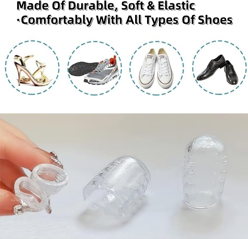30 Pcs Silicone Toe Protectors, Breathable Toe Caps, Prevent Blisters, Provide Relief from Falling Toenails, Corns, Hammer Toes, Anti-Friction, Gel Toe Separators for Men and Women(Clear)