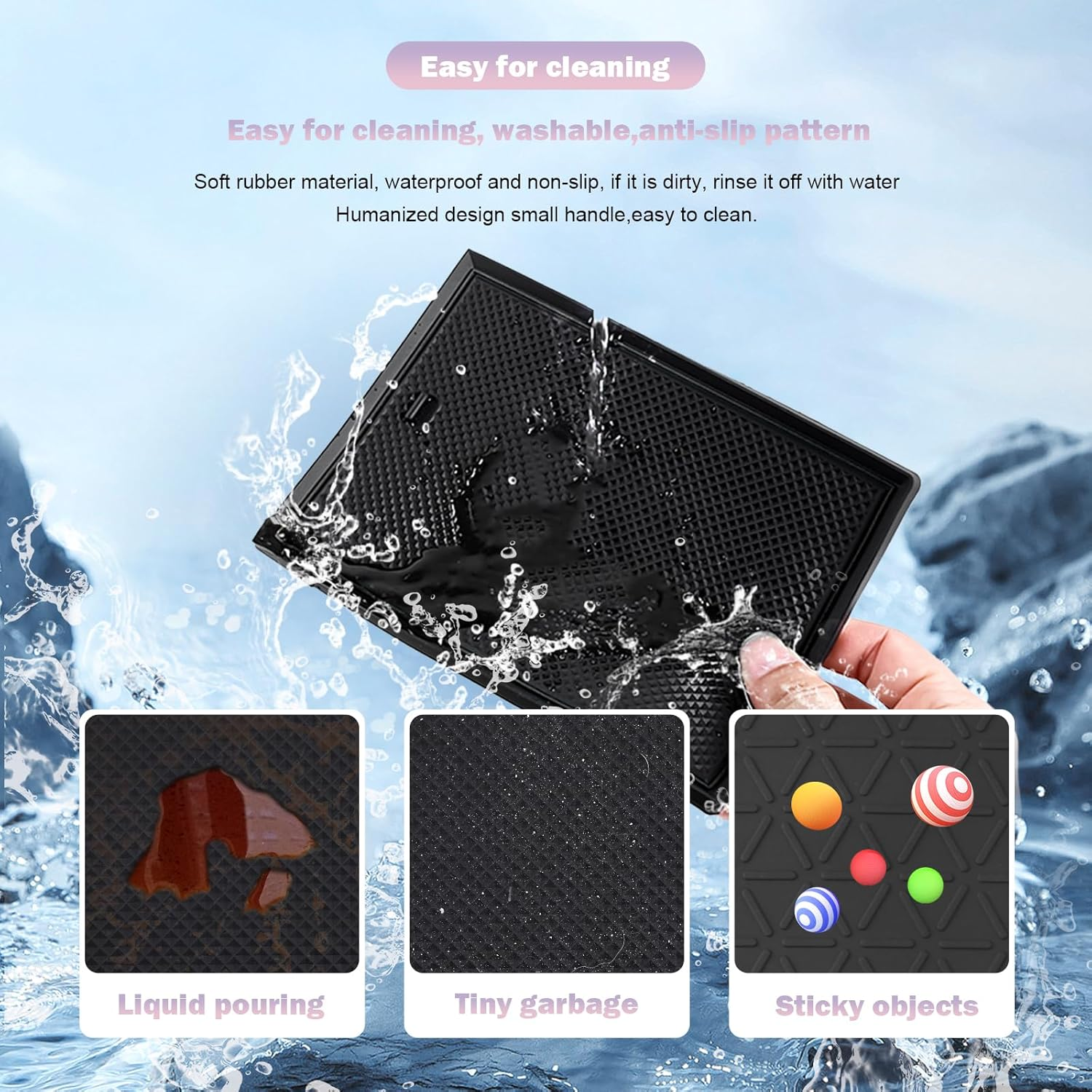 LUWU 18PCS Black Custom Fit Car Interior Liners Fits 2024-2025 Land Cruiser Prado LC250 Land Cruiser 250 Accessories, Anti-Dust Cup Holder Inserts & Door Pocket Mats image number 6