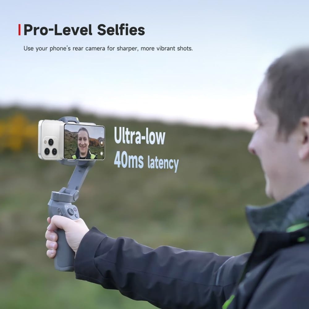 SYNCO Xview M4 Mobile Phone Selfie Monitor, Magnetic Smartphone Vlog Screen for Iphone & Android Rear Camera, Selfie Monitor Screen for Iphone for Youtube, Tiktok, Live Streaming (Black)