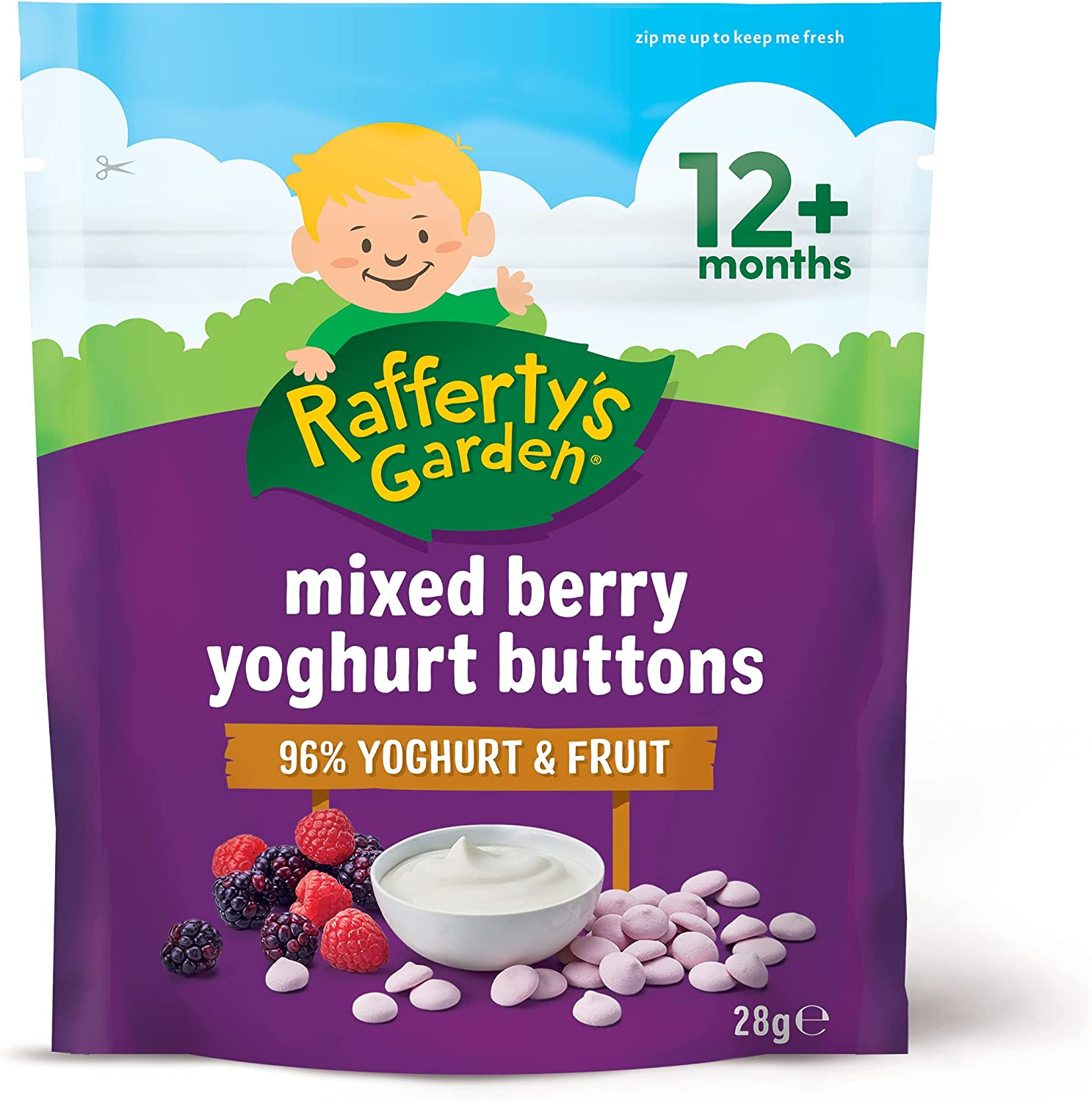 Rafferty'S Garden Mixed Berry Yoghurt Button Snacks for Babies 28 G (Case of 8)