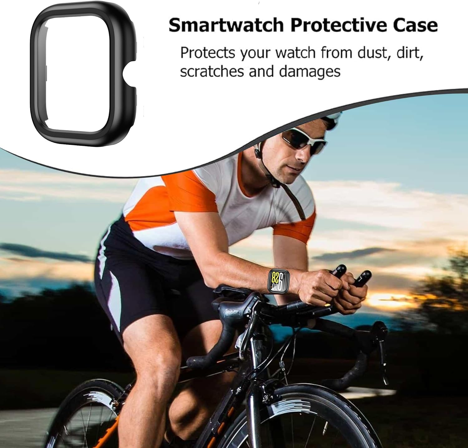 FDHYFGDY Case for Xiaomi Redmi Watch 5, All-Round PC Protective Case with Screen Protector, Screen Protector Compatible with Xiaomi Redmi Watch 5 - Black image number 5