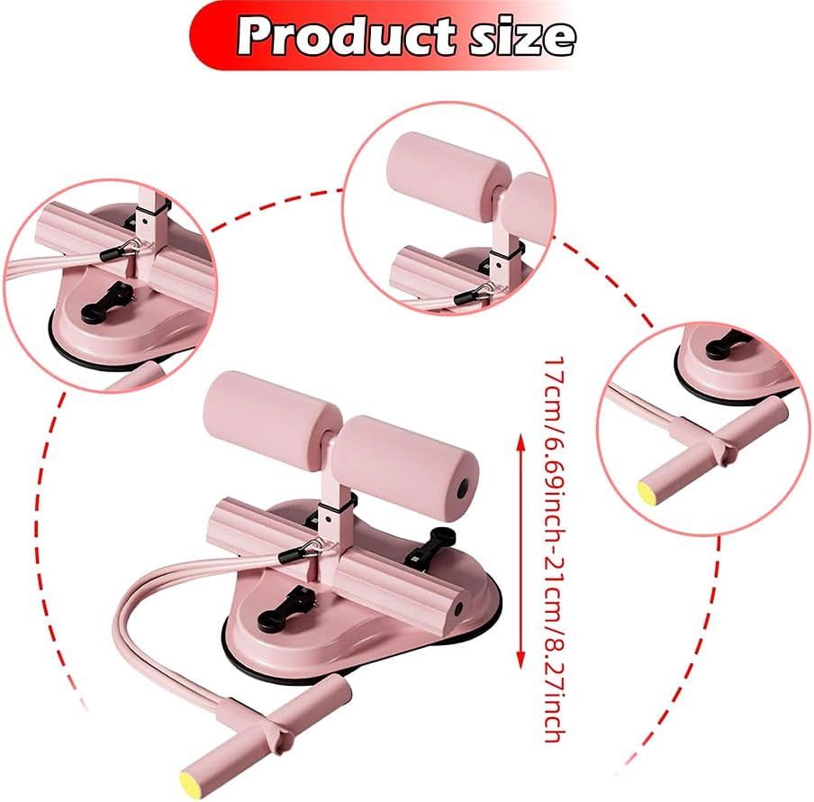 Betterlifewj Back Muscle Training Aid. 3 Powerful Large Suction Cups Are Safer and More Stable. Three Levels of Height Adjustment to Meet Different Needs. (Pink) image number 2
