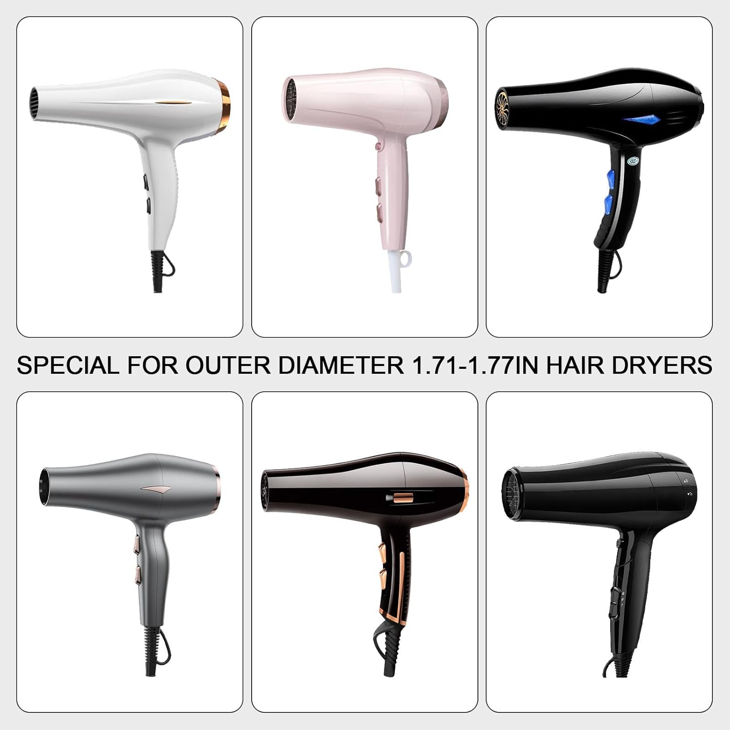 FOMIYES 2 Pcs Hair Blower Nozzle Replacement Nozzle for Hair Dryer Hair Tool Styling Nozzle Attachment Nozzle for Hair Dryer Defuzzer Drying Black image number 6