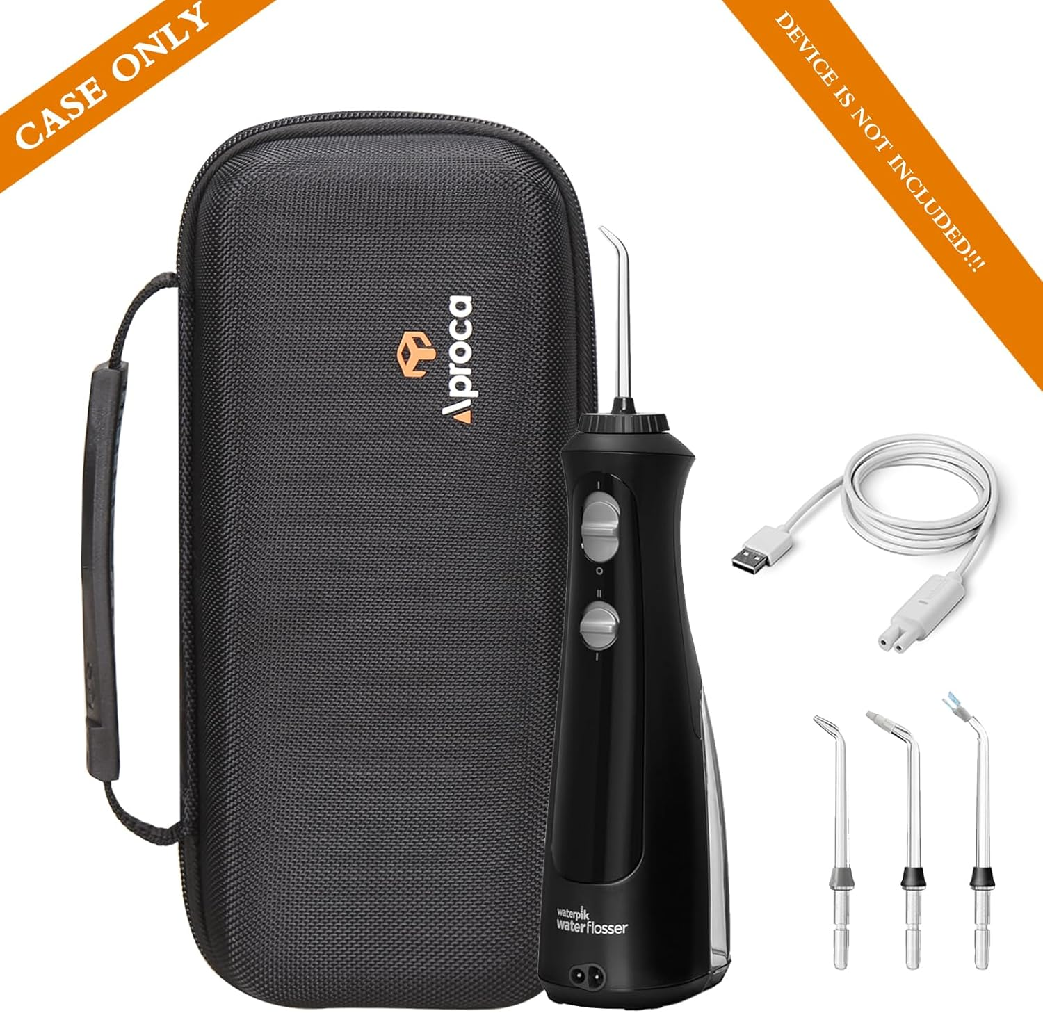Aproca Black Hard Travel Storage Case, Compatible with Waterpik WF-02 Cordless Water Flosser and Accessories image number 5