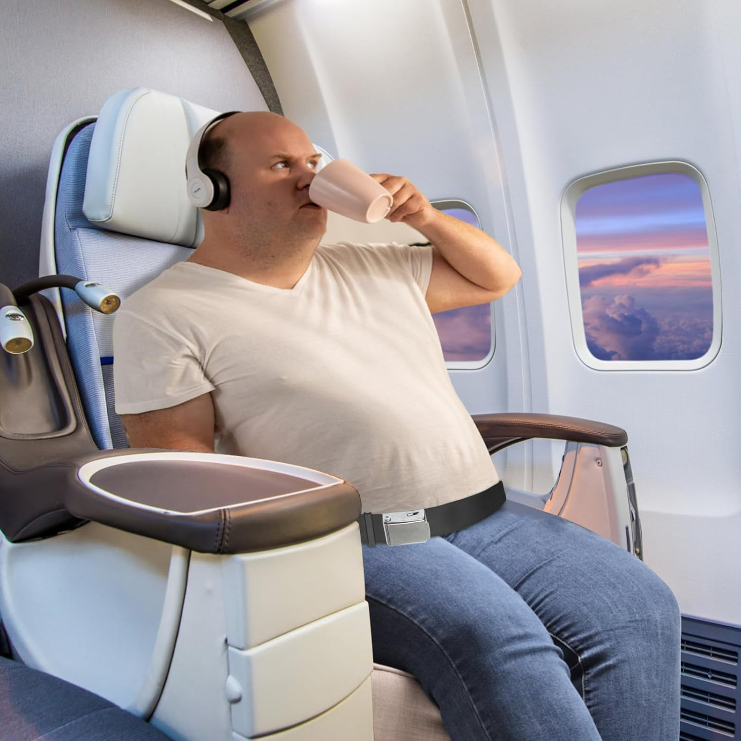 2 in 1 Airplane Seat Belt Extender, Adjustable 7-32" Airplane Seatbelt Extender - FITS ALL Airlines - Free Carrying Case image number 5