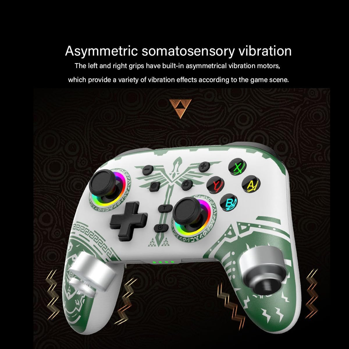 Ariv Hommey Wireless Controller for Switch, Controller Remote Gamepad Compatible with Switch/Pc/Ios/Android, with 6-Axis Gyro, Dual Motors, Wake-Up and Turbo Function White