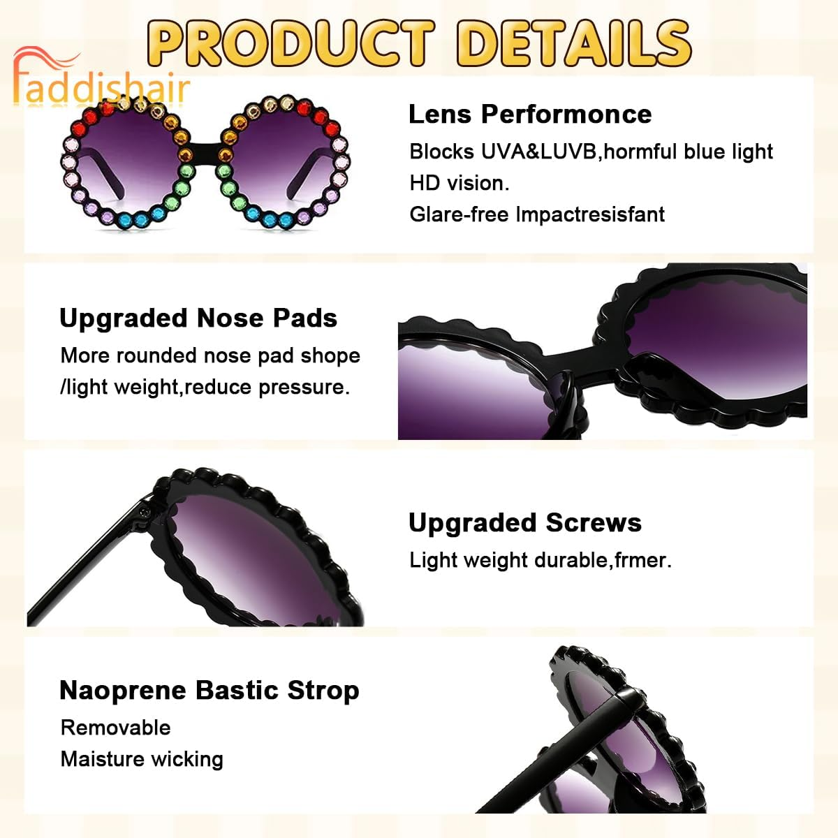 Kids Sunglasses for Girls Boys Age 2-9 Beach Birthday Party - A-Blue image number 7