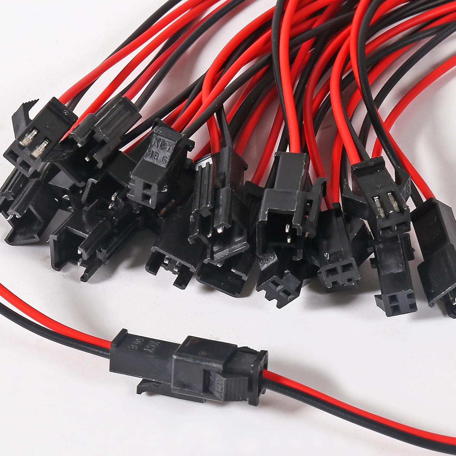 20Pairs 2Pin for JST SM Connectors for 5050 3528 5630 FCOB 3014 COB Single Color LED Strip Light Female Male 15Cm 22AWG Wire image number 6