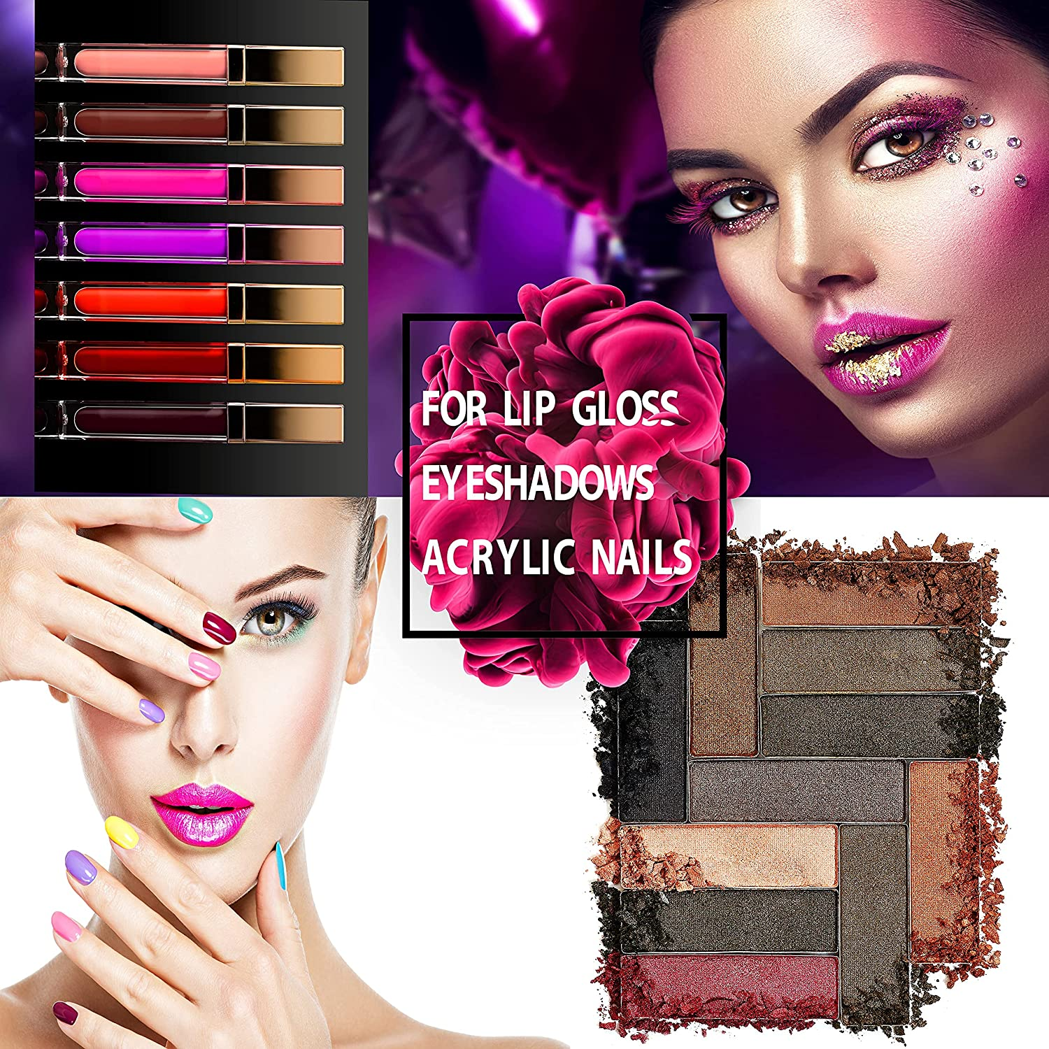 Mica Powder 24 Colors Shake & Pour Jars Set TECHAROOZ Epoxy Resin Dye&ndash; 240G/8.47Oz - Cosmetic Grade Pigment Powder for Bath Bombs, Lip Gloss, Nail Dips, Soap & Candle Making, Slime Colorant image number 6