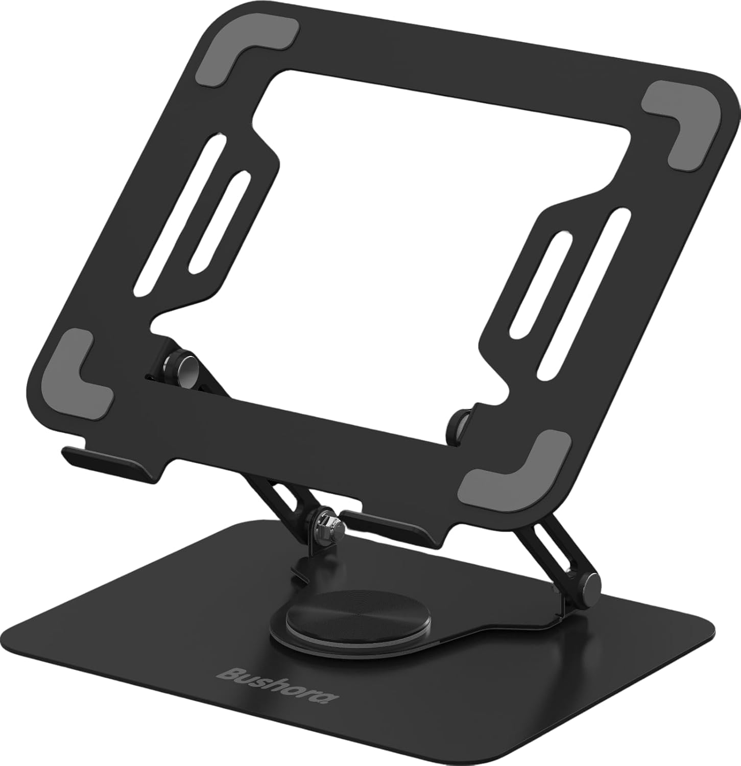 Bushora Laptop Stand for Desk, Portable Adjustable 360 Degree Rotatable Laptop Stand for Macbook and All Laptops Notebooks, Ergonomic Computer Riser (White)