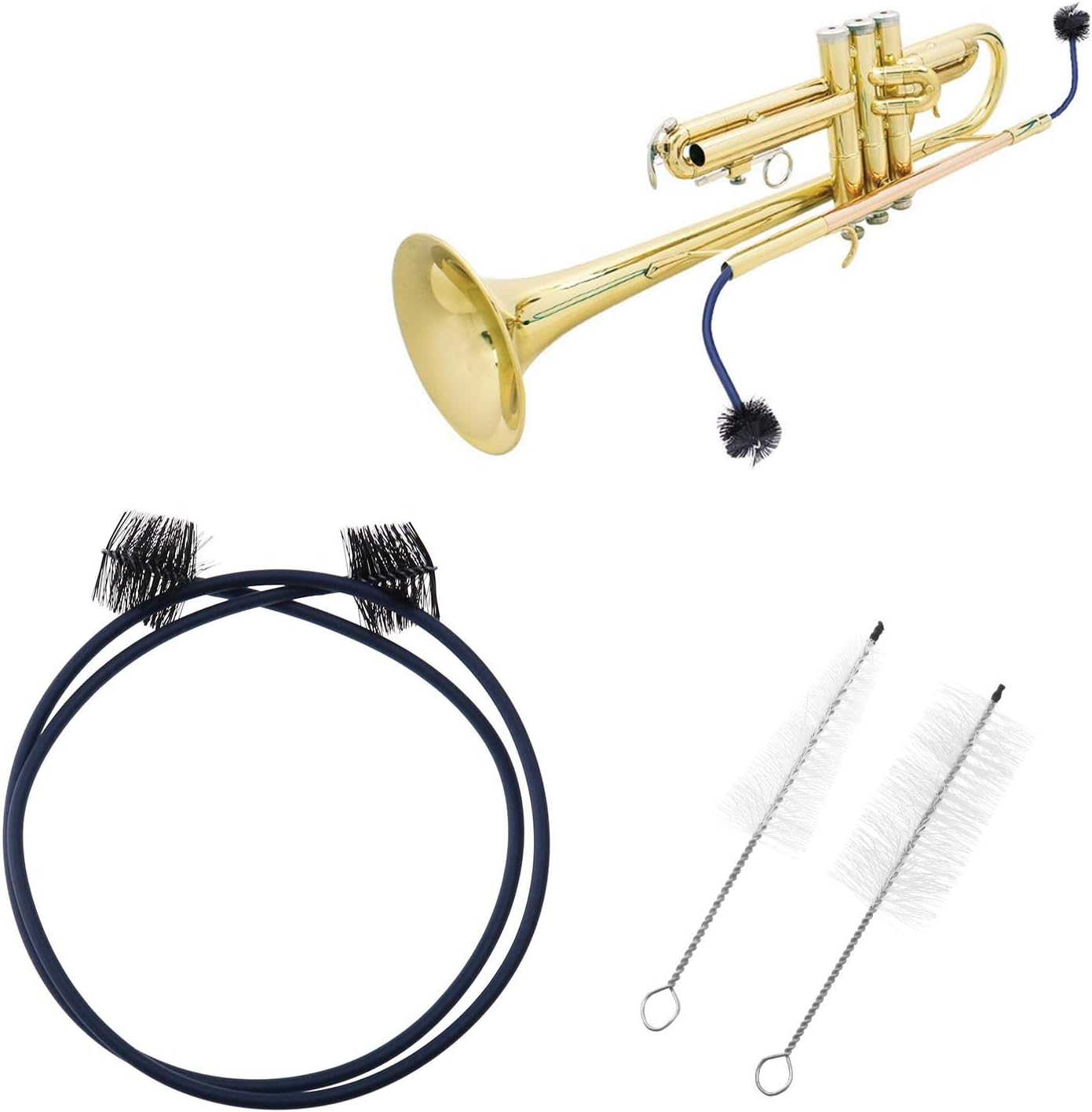 SING F LTD 6Pcs Trumpet Care Tool Clean Kit Mouthpiece Pocket Trumpet Instrument Cleaning Musical Instrument Maintenance Care Accessory image number 3