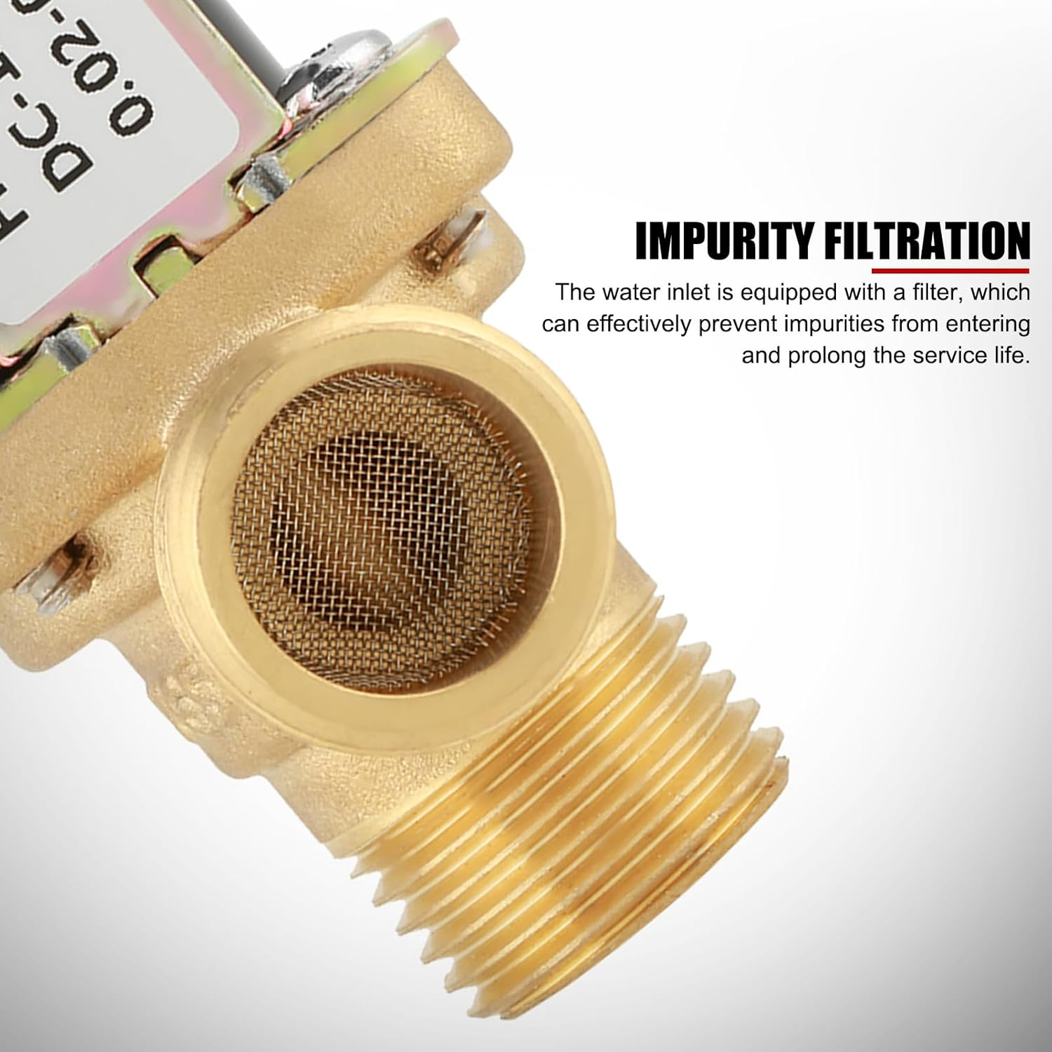 N/C Water Inlet Valve,Dc 12V DN15 G1/2 Brass Electric Solenoid Valve Normally Closed Water Inlet Switch with Filter image number 1