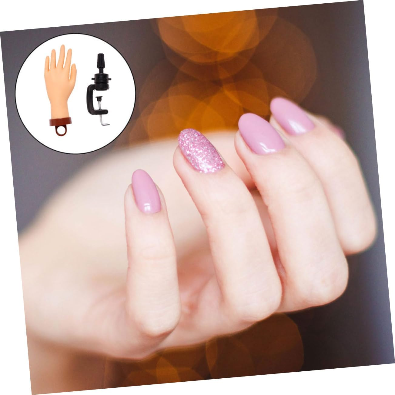 SOESFOUFU Beginner-Friendly Manicure Hand Model Nail Art Training Hand Lightweight Pvc Nail Stand image number 5