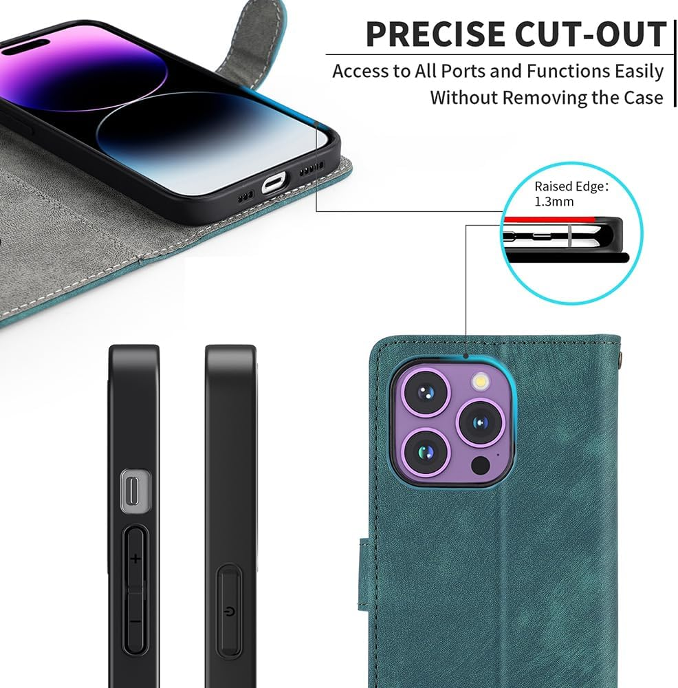 XINNI RFID Protective Phone Case for ASUS ROG Phone 9/ROG 9/ROG 9 Pro, PU/TPU Flip Leather Shockproof Cover, Black image number 7