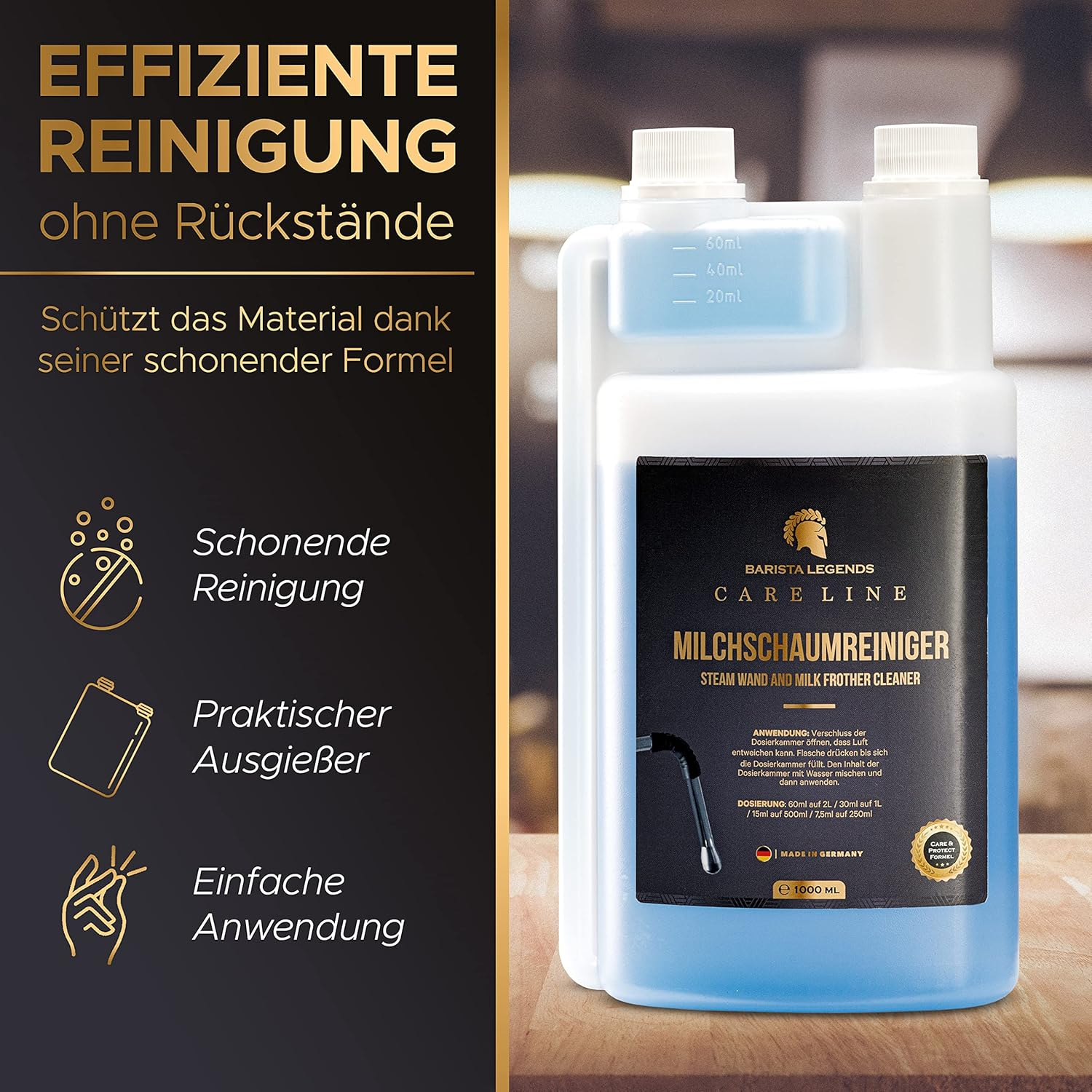 Barista Legends Care Line Milk System Cleaner the Original &ndash; 1000 Ml &ndash; Milk Foam Cleaner for Fully Automatic Coffee Machines and Portafilter Machine &ndash; Suitable for All Known Brands image number 5