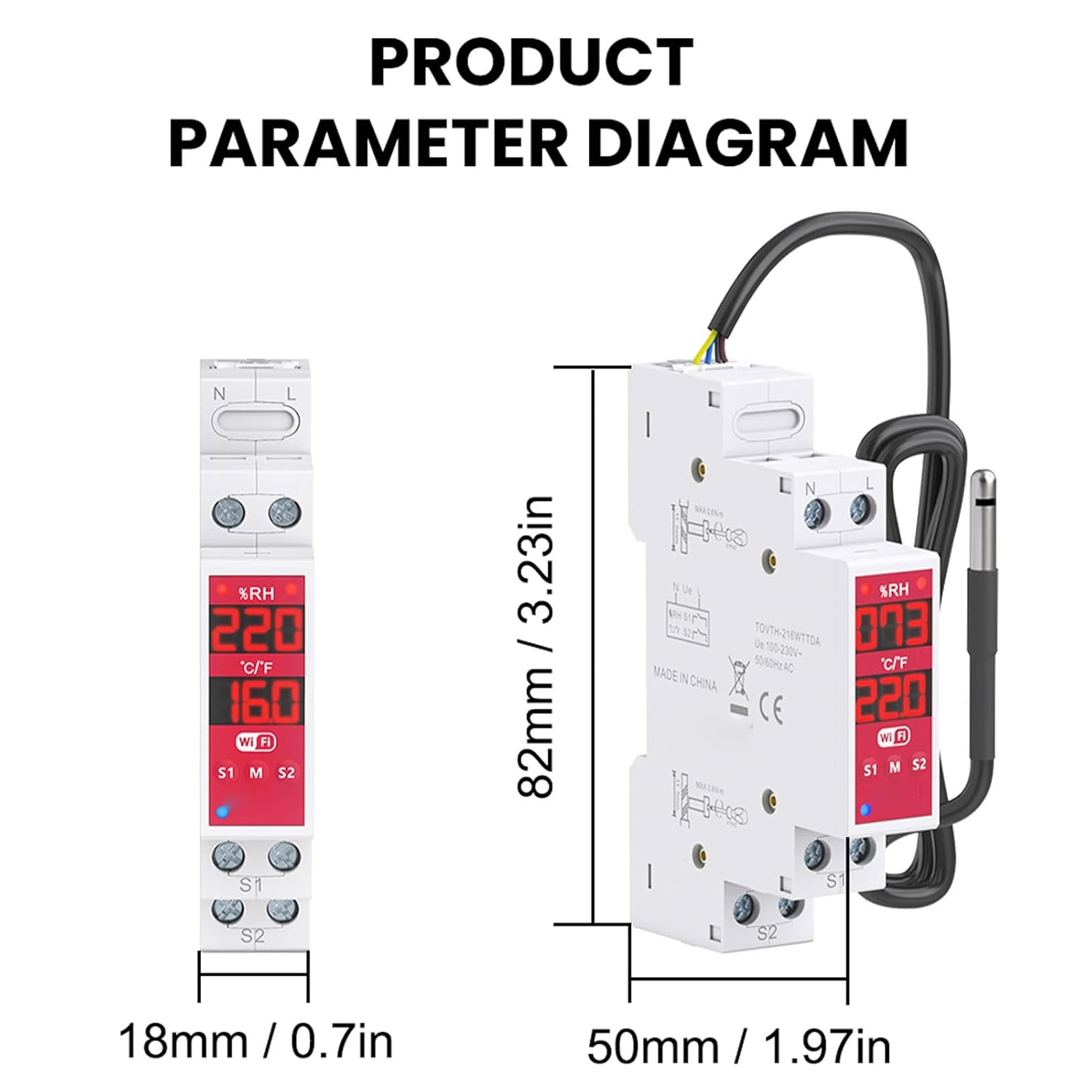 Eujgoov Wifi Temperature Humidity Switch Real Time Monitoring Dual Screen for Industrial Incubator Breeding Farm Remote Monitoring image number 5