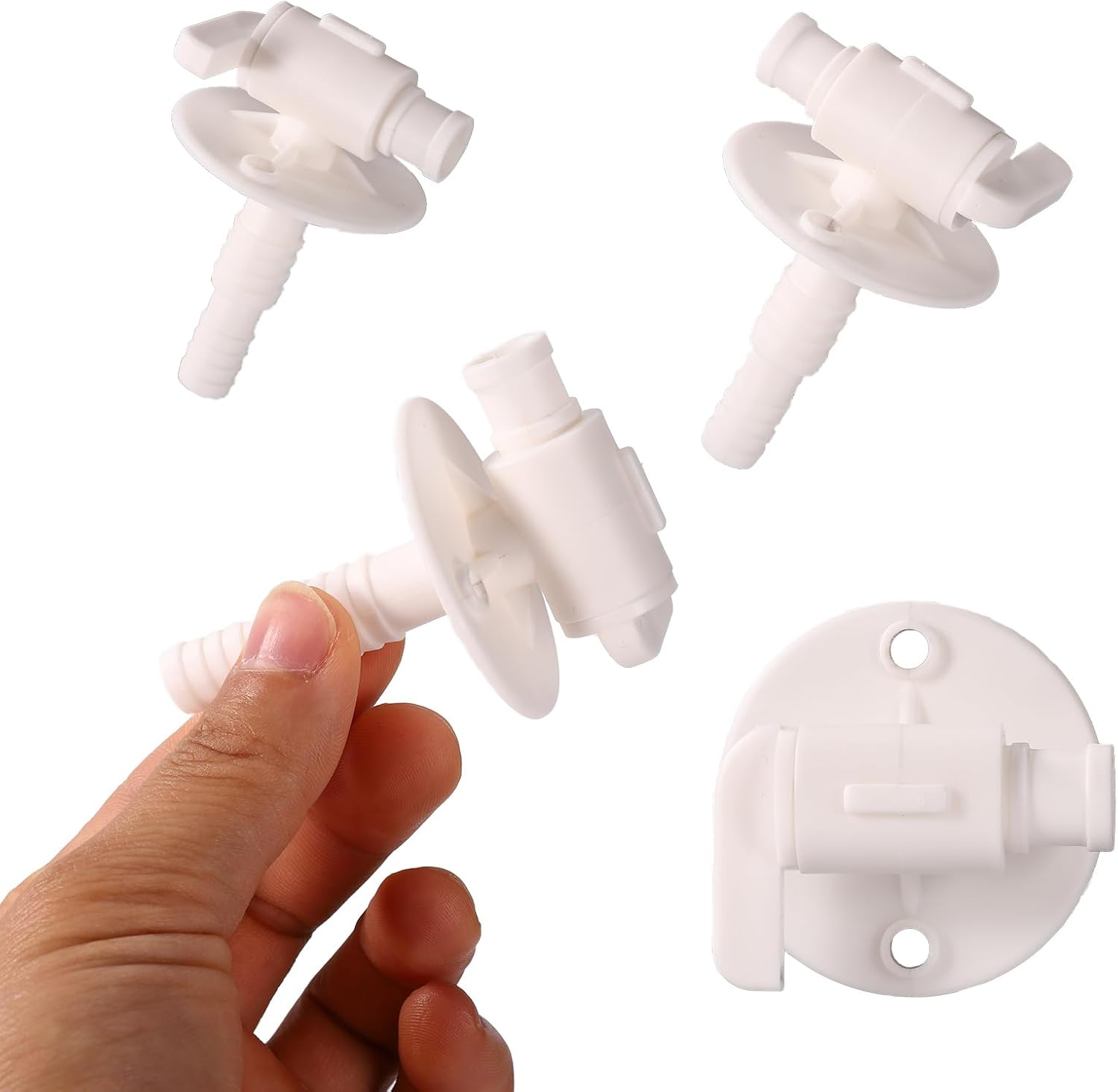 Lyreh 2 Pcs RV Water Tank Drain Valves(Fit 3/4" or 1/2" Vinyl Tubing), 3X1.9X1.9In Camper Fresh Water Tank Drain Valve Replacement for Rvs Campers Travel Trailers(White) image number 1