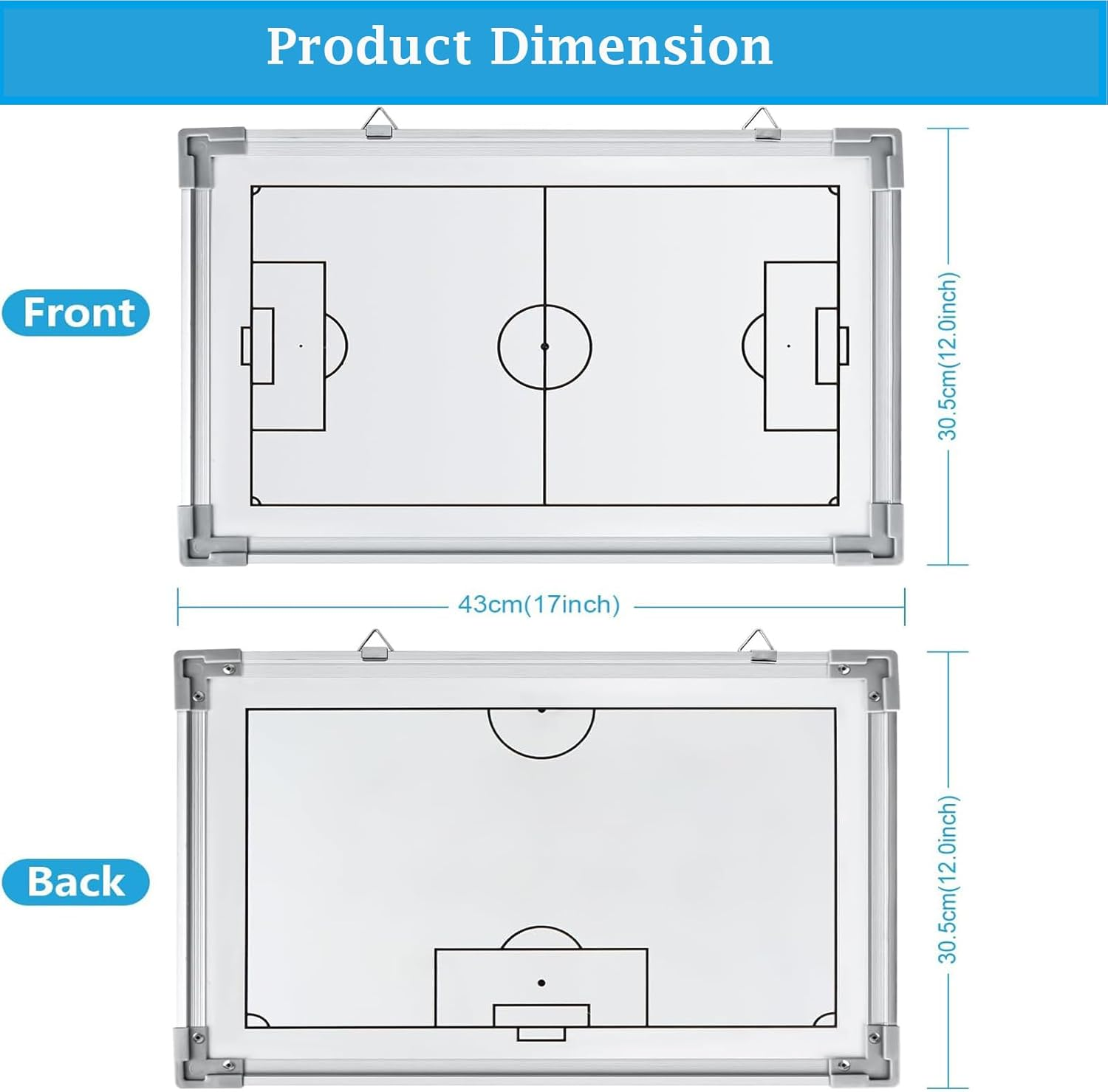 Soccer Coaching Board,Portable Football Tactics Whiteboard,Full-Court Half-Court Large Soccer Training Coaching Strategy Dry Erase Clipboard with Player Markers and Pen,Coach Training Equipment image number 3