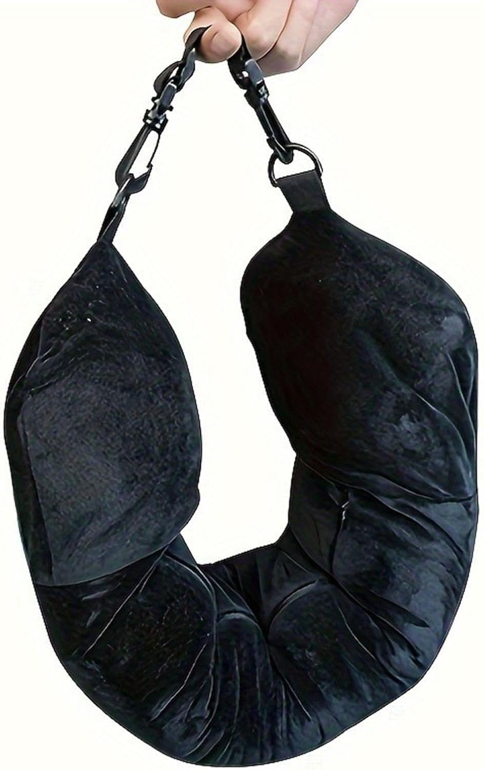 Baotyjie Travel Neck Pillow Stuffable Neck Pillow Case Cover,Carry on Luggage Soft, Fillable Travel Pillow, Storage Bag, Black - Black image number 2