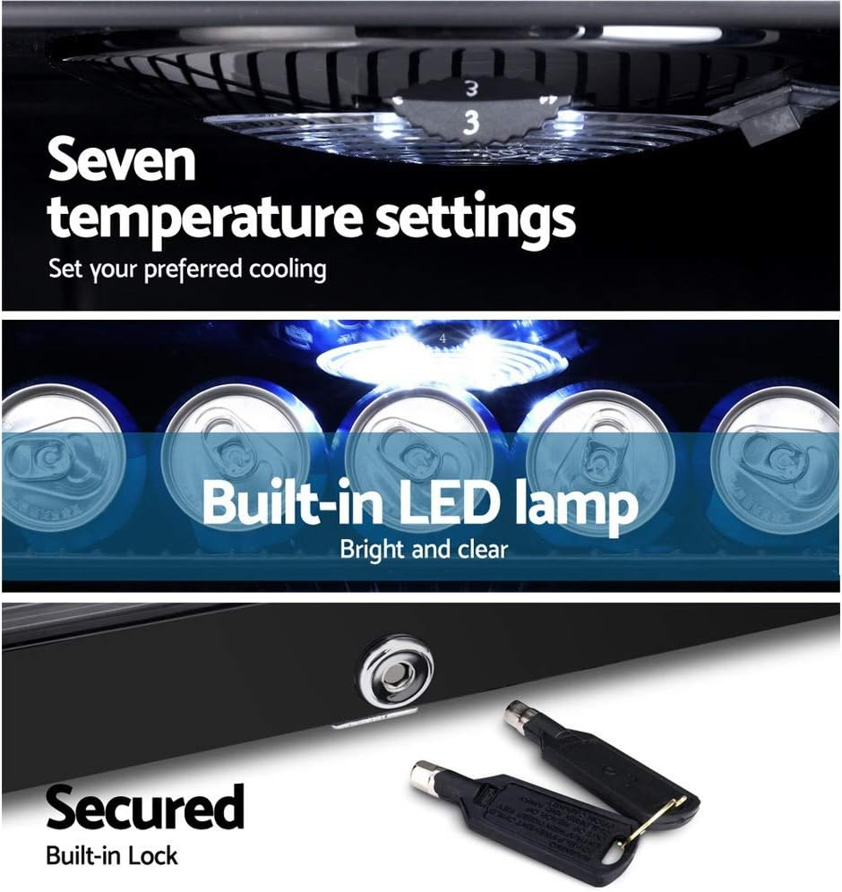 Devanti Bar Fridge, 130L Mini Fridges Organiser Refrigerator Chest Freezer Portable Small Wine Cooler Home Bedroom Car Boat Camp Office Countertop, Fast Frozen Quiet Operation Black image number 3