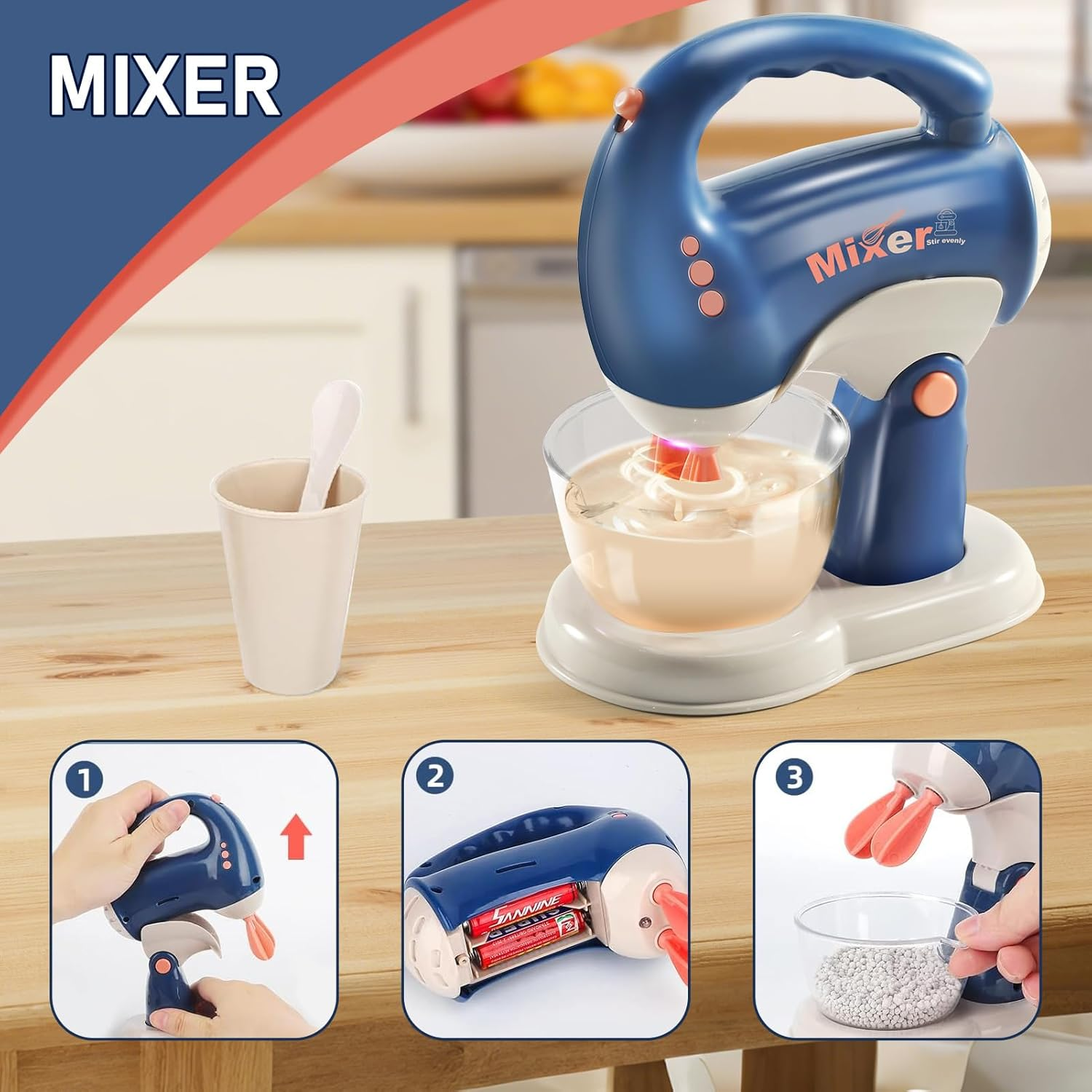 Kids Kitchen Playset with Coffee Machine,Toaster ,Blender, Mixer and Accessories, Pretend Play Kitchen for Toddlers Kids Toys Boys and Girls Toys for Ages 3 4 5 6 7 8