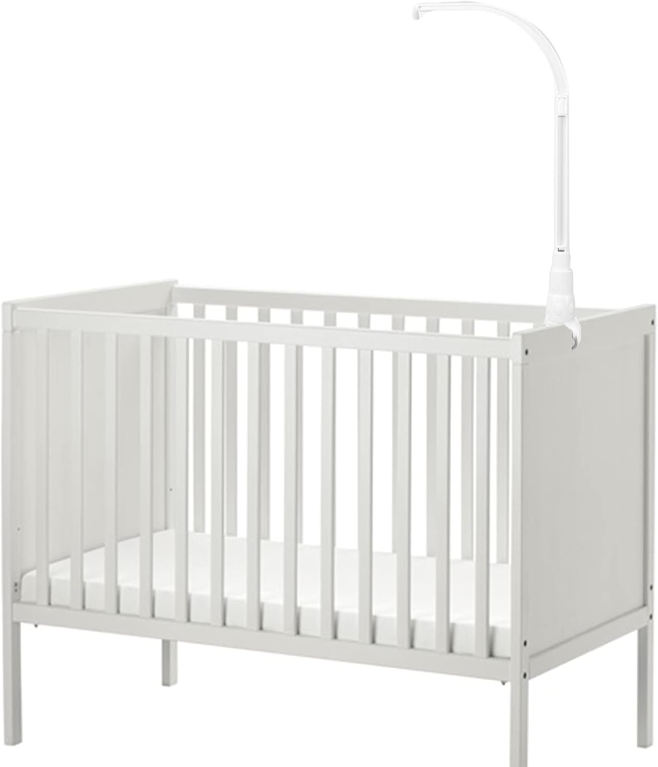 White Bracket Set Baby Crib Mobile Bed Bell Toy Holder Arm Bracket image number 5