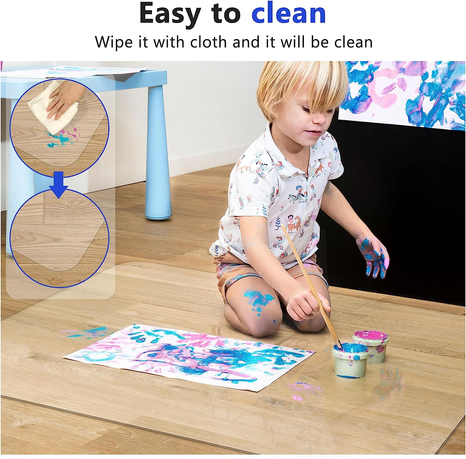 Office Chair Mat for Hard Wood Floors, 36 X 48 Inches Clear Floor Mat for for Rolling Chairs, Heavy Duty Wood/Tile Floor Protectors for Home Office, Anti-Slip, Easy to Clean image number 1