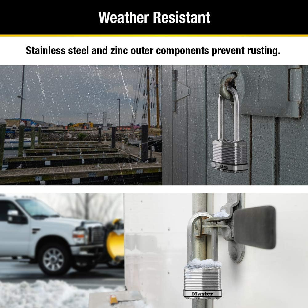 Master Lock Padlock, Magnum Laminated Steel Lock, 2 In. Wide, M5XTLJ (Pack of 2-Keyed Alike) image number 1