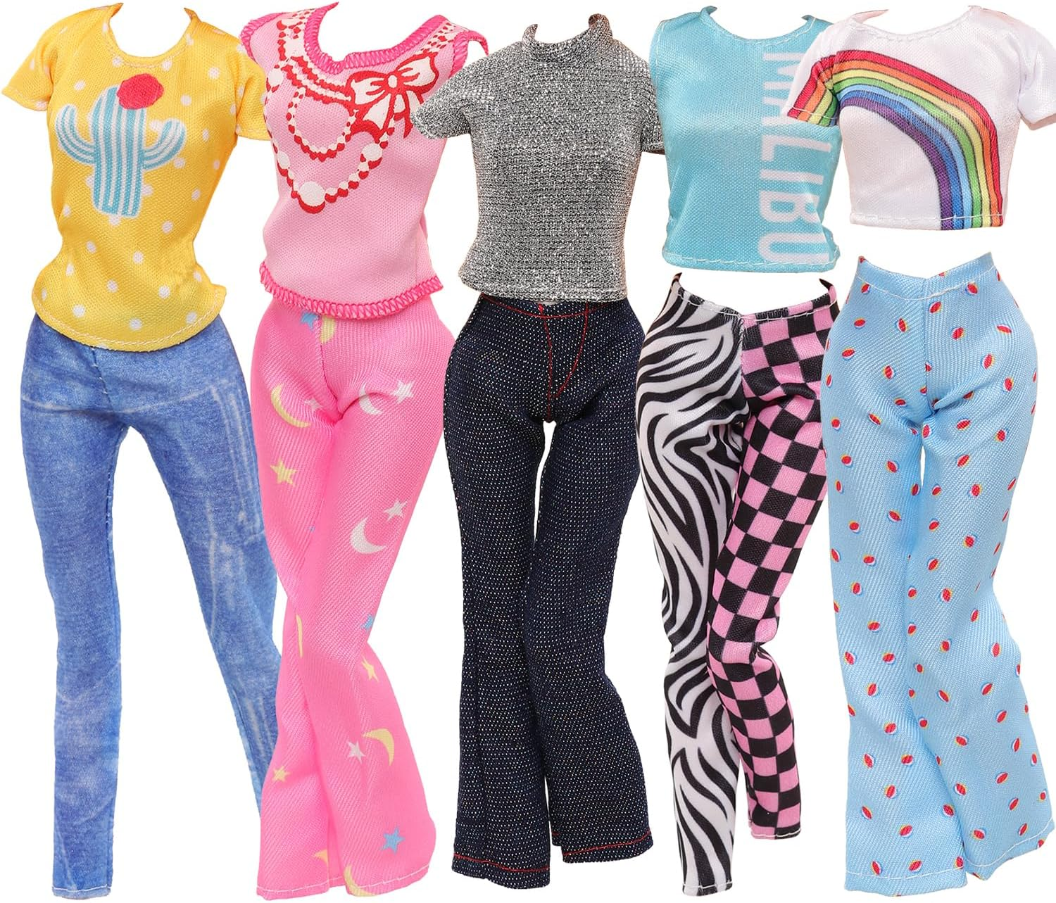 Barwa 48 Pcs Accessories Include 20 Clothes Dresses Outfits, 10 PCS Shoes 18 Accessories for 11.5 Inch 28 - 30 Cm Dolls image number 4