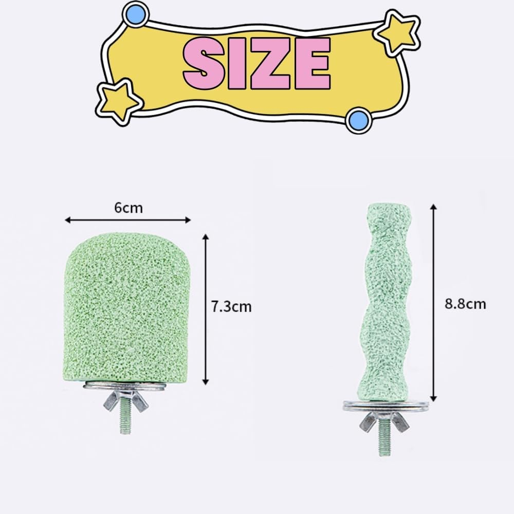 Goxfaca Bird Cage Perch Stand with Grinding Stone, 4-Piece Platform Set, Claw Trimmer for Budgies, Parakeets, Cockatiels, Conures image number 5