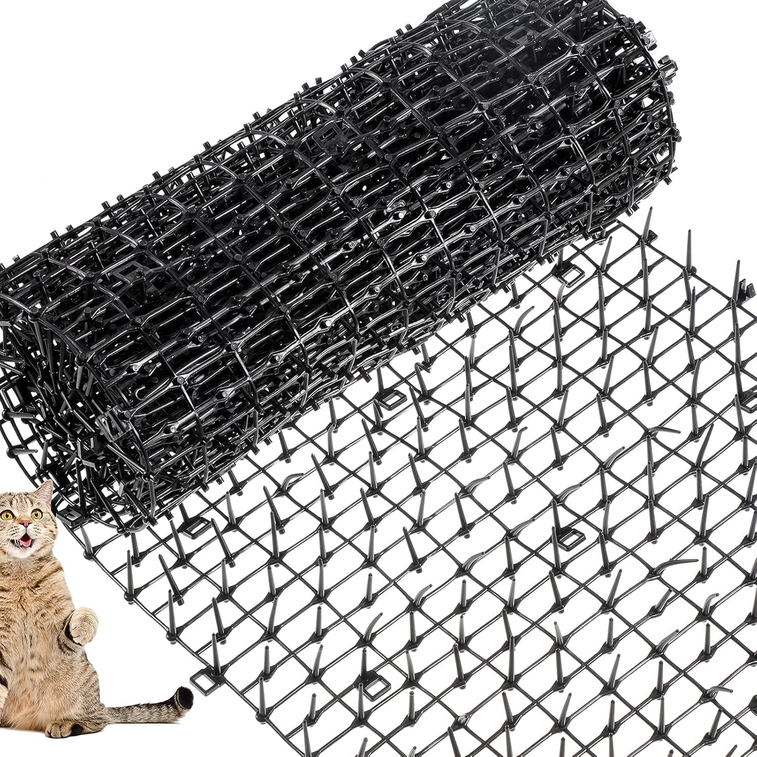 Vsgaalge 6.5FT Cat Repellent Mat with Spikes Outdoor Cat Deterrent Mat Indoor Prickle Spike Strips for Animals for Keep Pet off Couch Furniture Garden Fence Yard image number 2