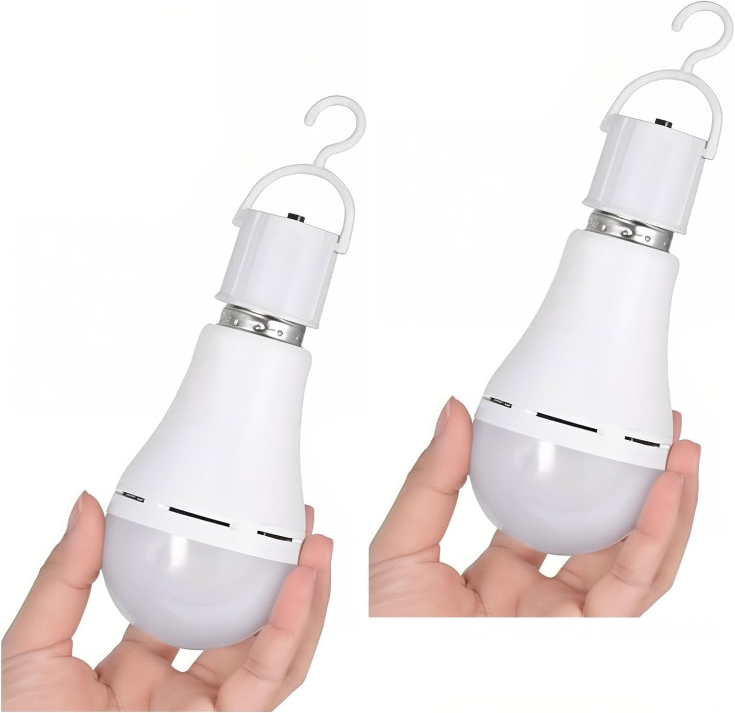 2 X Portable Battery Globe Light, 450 Lumens, 5W, 3 Hour Runtime, 5000K, Hook Mount