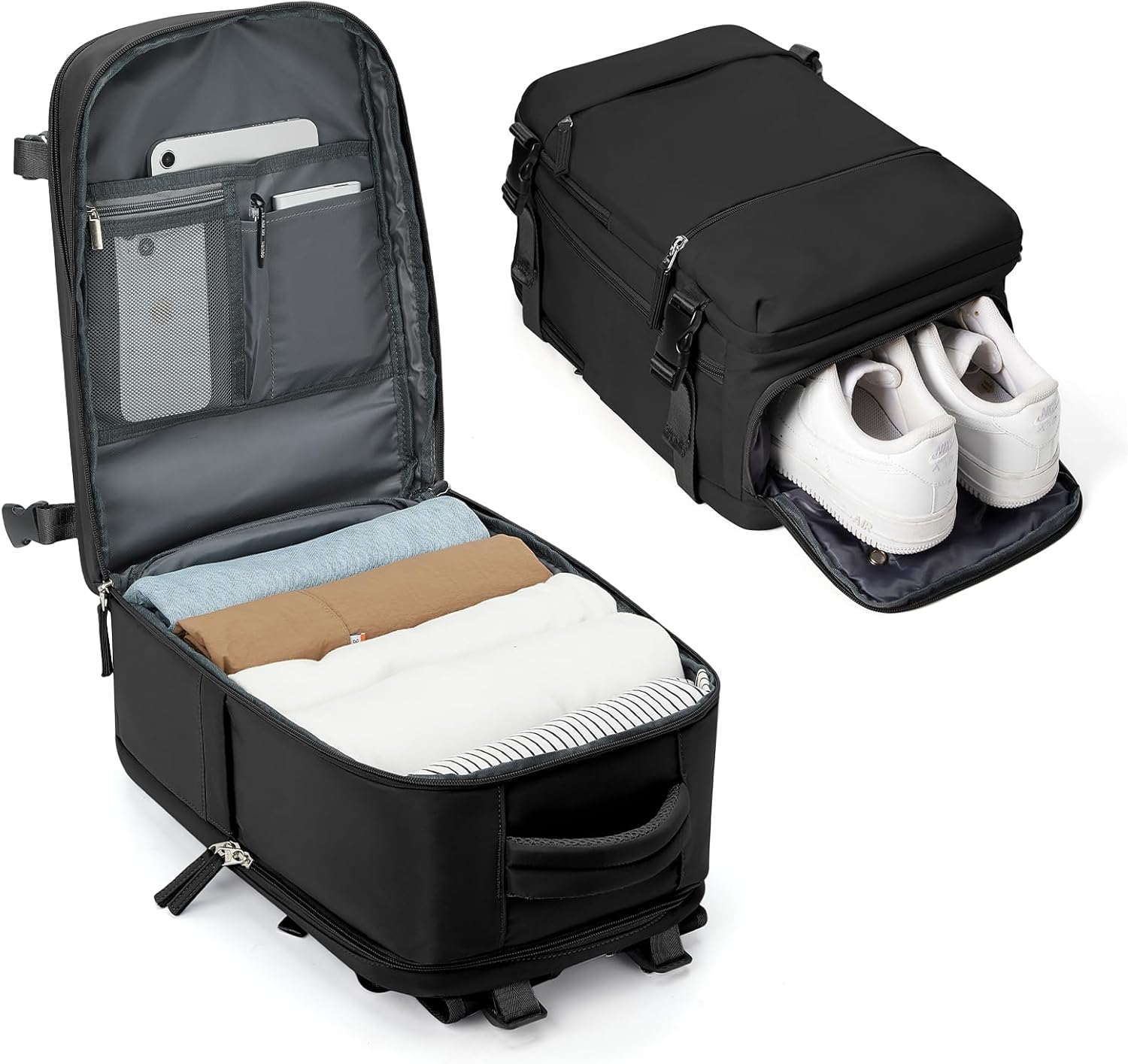 SEAFEW Carry on Backpack, Mini Travel Backpack Airplane Approved Weekender Bag for Women Men, Green, Large