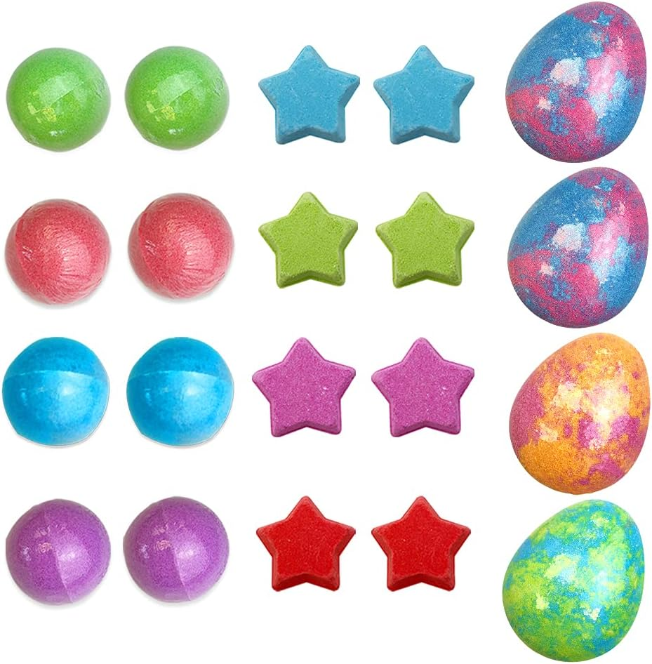 Zimpli Kids Baff Bombz - Mega Pack: 20 Mixed Bath Bombs (Apple, Grape, Strawberry, Tutti Frutti Scents) - Bath Bomb Set image number 1