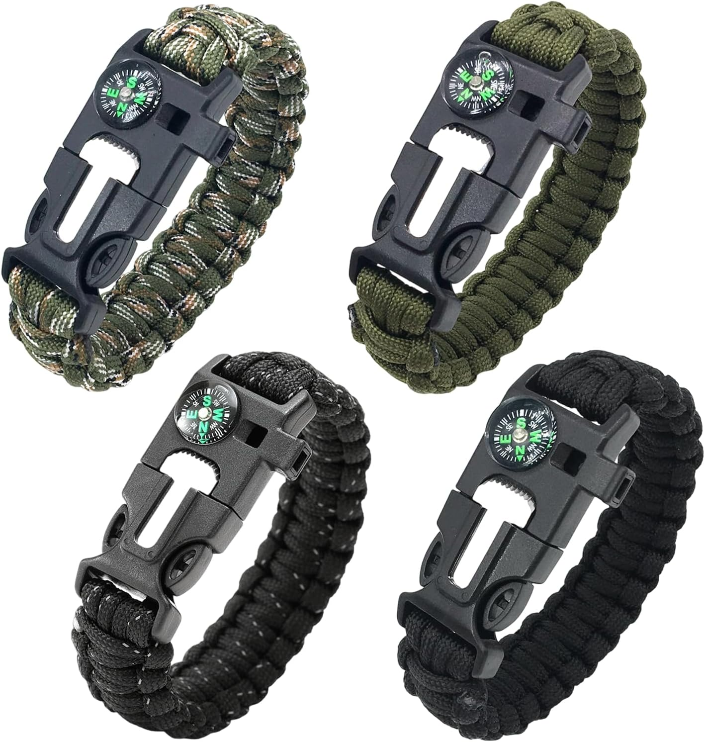 Generisch Survival Bracelet, Multifunctional Survival Bracelet, Buckle, Compass, Lifeguard Whistle, Wild Camping Equipment Kit, Wildness Emergency Survival Kit for Camping, Outdoor Travel, Hiking image number 1