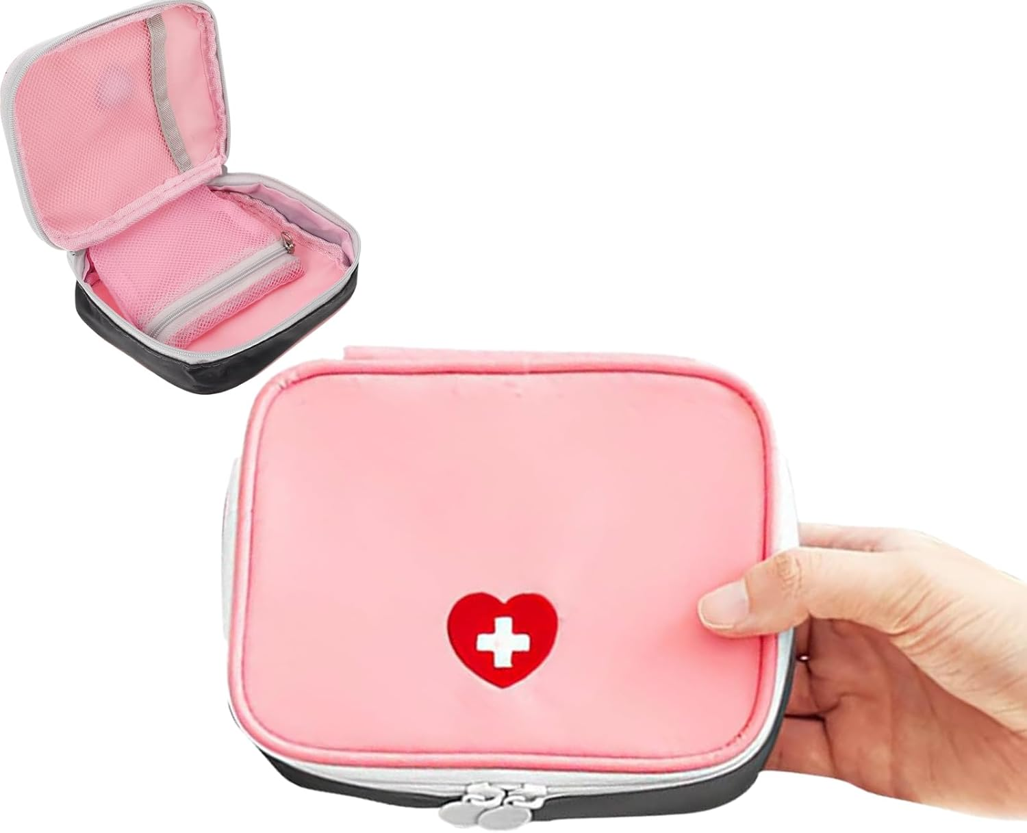 Travel First Aid Kit, Mini First Aid Kit with Compact Design for Travel, Home, Office, Outdoor Activities, Pink image number 1