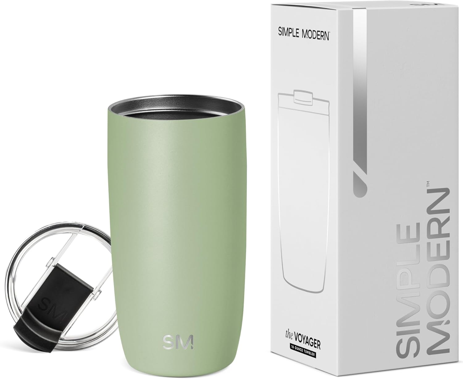 Simple Modern 12Oz Voyager Travel Mug Tumbler W/Clear Flip Lid - Coffee Cup Vacuum Insulated Camping Flask with Lid 18/8 Stainless Steel Hydro Ombre: Moonlight