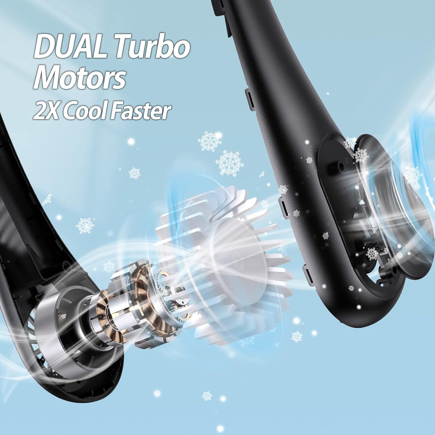 AMACOOL Bladeless Neck Fan Portable Personal Fan 5000Mah Rechargeable Battery Operated Wearable Fan for Women Men Outdoor Sport Travel Patio Garden Work Home Kitchen - White image number 6