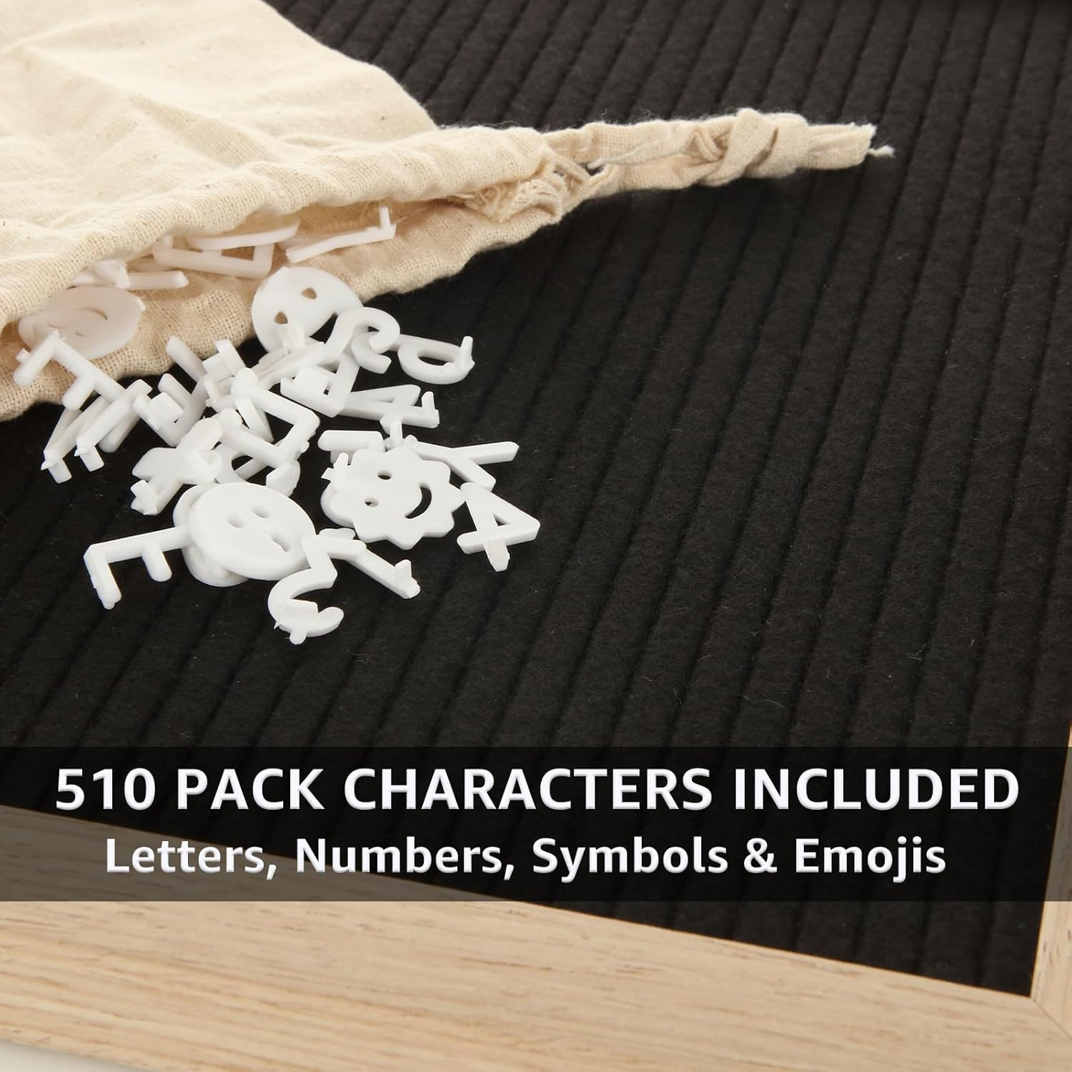 Felt Letter Board with 510 Letters, Numbers & Symbols, 12 X 16 Inch Large Changeable Message Board with Wooden Frame, Letter Board Sign for Home School Announcement image number 2